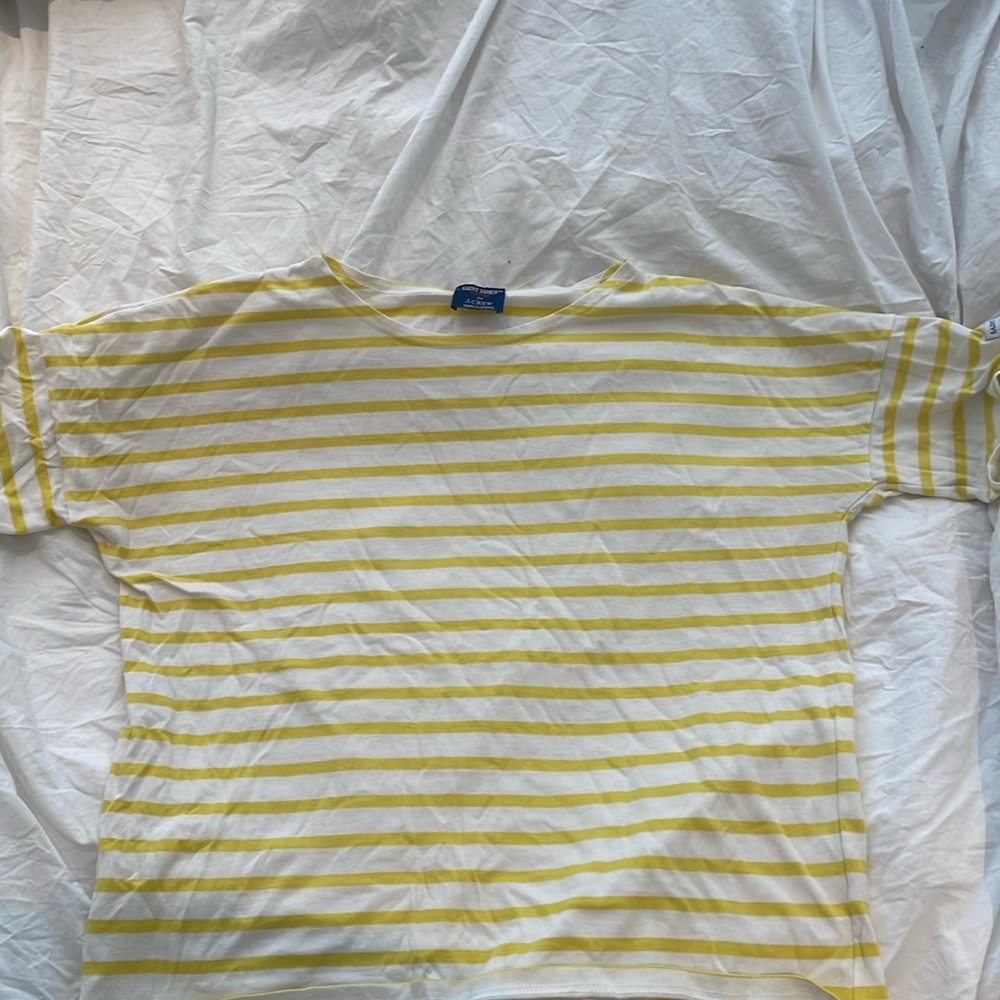 Saint James Yellow Stripe T Shirt Medium